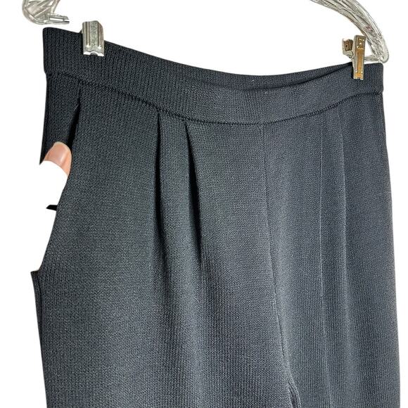 St. John Basics Black Pleated Front Santana Knit Slacks Pants Size 10 - Picture 4 of 8